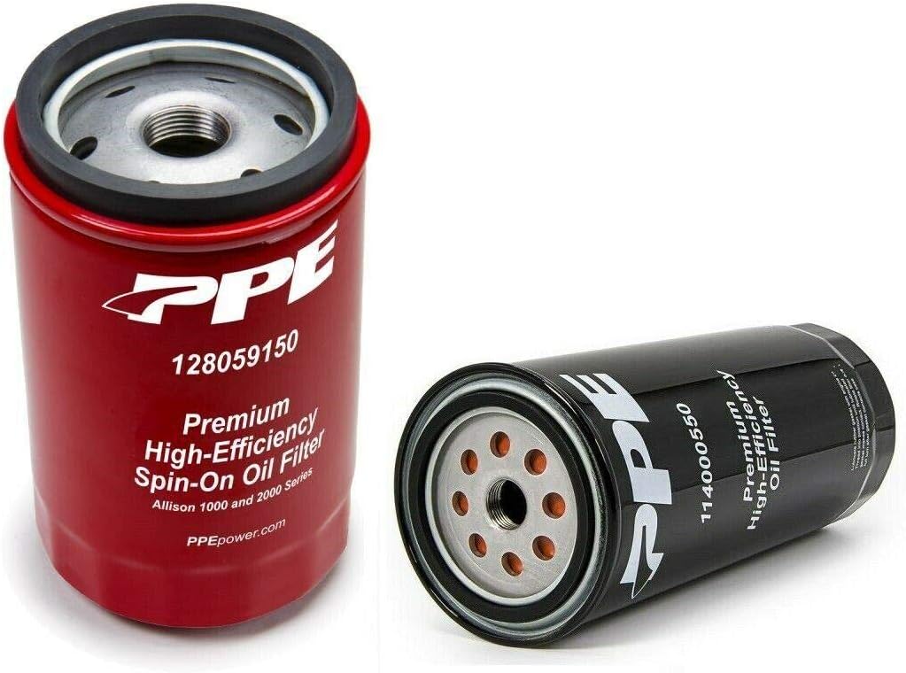 618x-t8HDDL._AC_SL1320_ PPE Double Deep Spin On Transmission Filter 128059150 & 5 Micron Premium High-Efficiency Oil Filter 114000550 Compatible with 2001-2019 Chevy/GMC 6.6 LB7 LLY LBZ LMM LML L5P Duramax Diesel - Image 1
