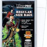 Ultra PRO Regular Size 7-1/8 x 10-1/2″ Comic Bags (100 Count Pack), Small, Clear